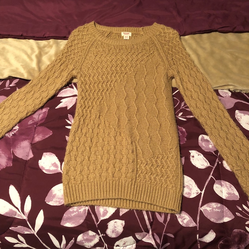 Tan color long sleeve cashmere sweater